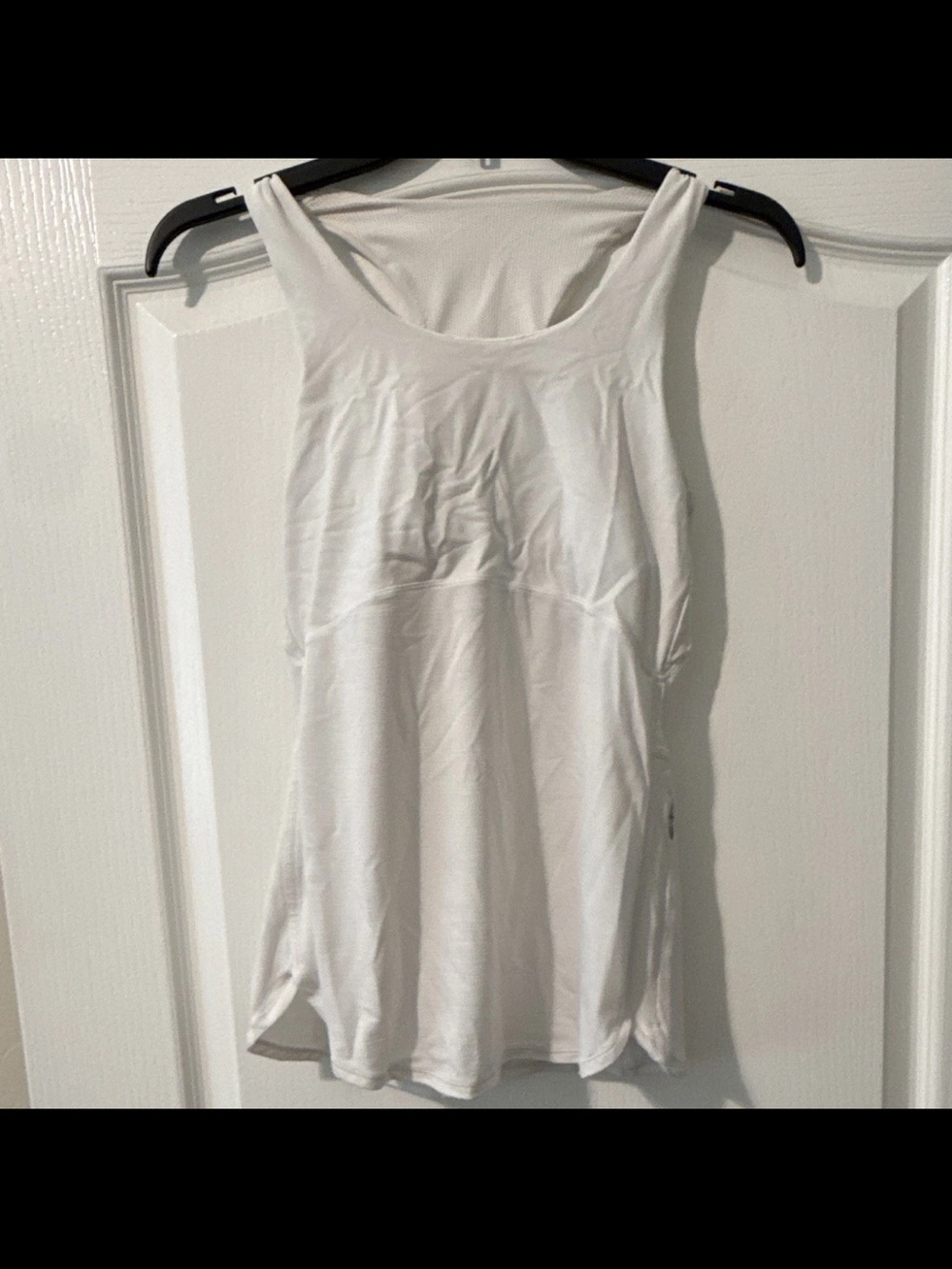Athleta White Scoop Neck Tank with Flared Hem